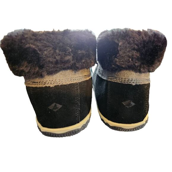 Sperry Elayna Winter Duck Booties Womens Size 10M Black Suede Leather Lace up - Picture 3 of 6